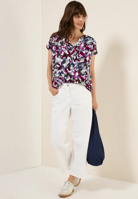 Gemusterte Bluse vanilla white