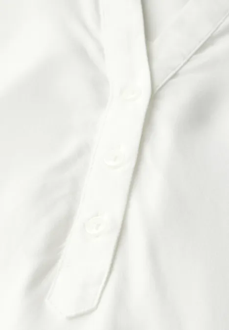 Kurzarmbluse in Unifarbe vanilla white