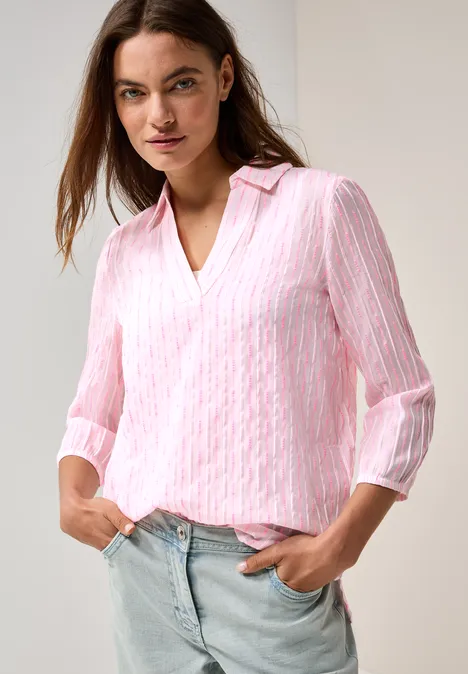 Gestreifte Bluse vanilla white