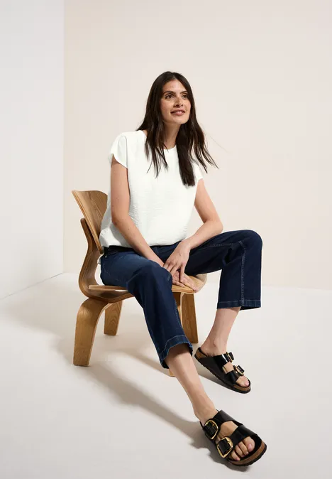 Bluse mit feiner Struktur vanilla white