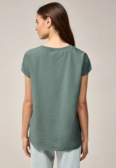 Bluse mit feiner Struktur dark balmy khaki