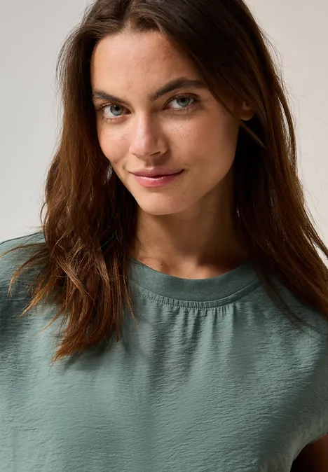 Bluse mit feiner Struktur dark balmy khaki