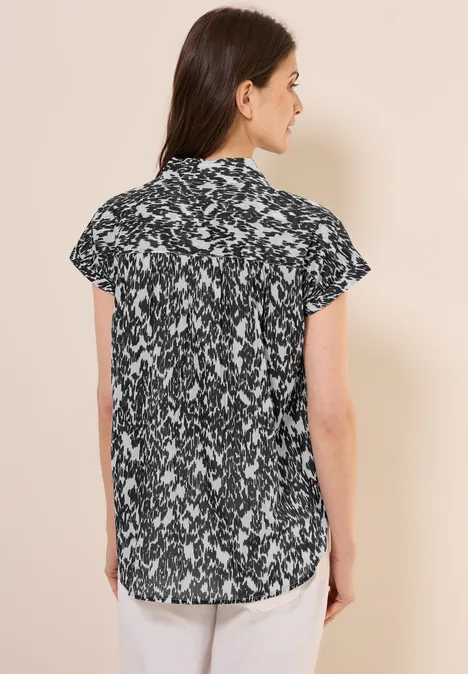 Bluse mit Minimal Print vanilla white