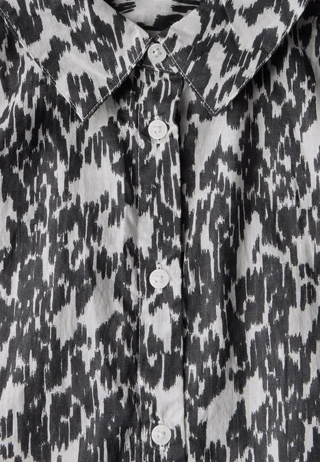 Bluse mit Minimal Print vanilla white