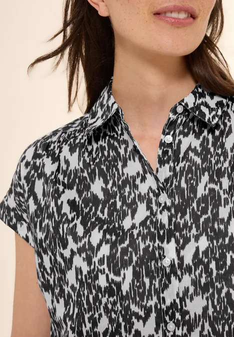 Bluse mit Minimal Print vanilla white