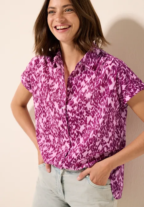 Bluse mit Minimal Print cherry blossom pink