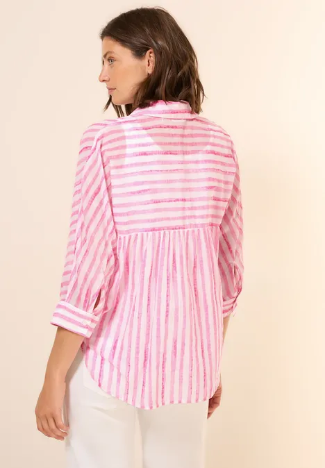 Gestreifte Hemdbluse cherry blossom pink