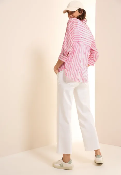 Gestreifte Hemdbluse cherry blossom pink