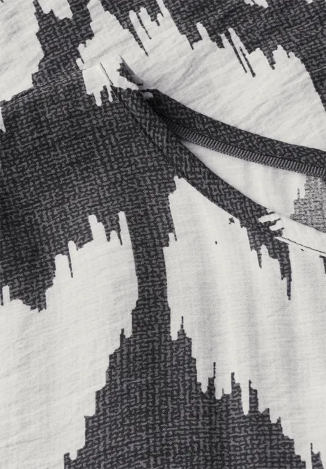 Gemusterte Bluse volcanic grey