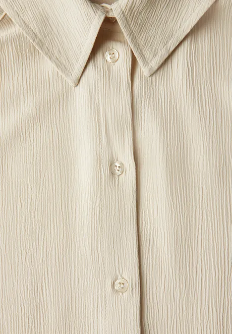 Hemdbluse mit Struktur pearl beige