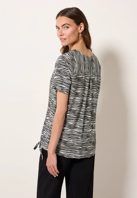Blusenshirt mit Zebra Print volcanic grey