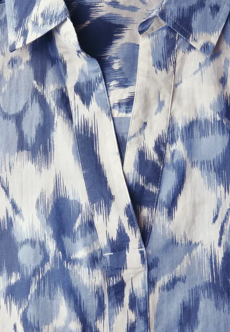 Gemusterte Long Blouse vanilla white