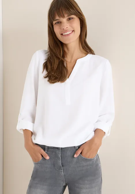 Bluse in Unifarbe White