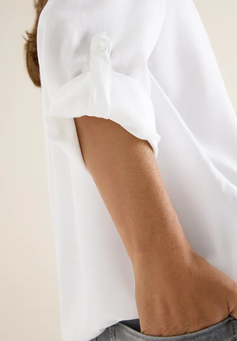 Bluse in Unifarbe White
