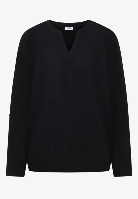 Blouse in effen kleur Black