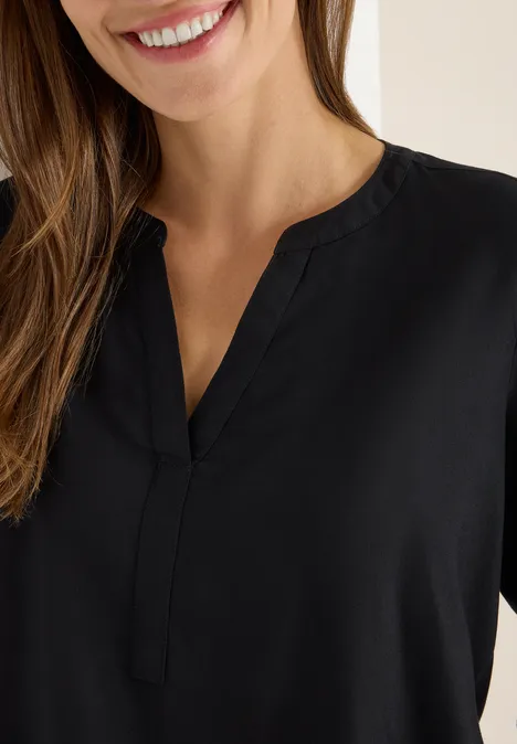 Blouse in effen kleur Black