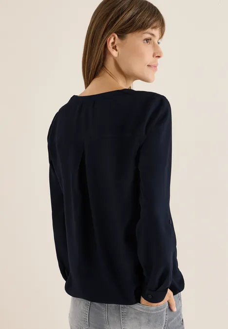 Blouse in effen kleur urban dark blue
