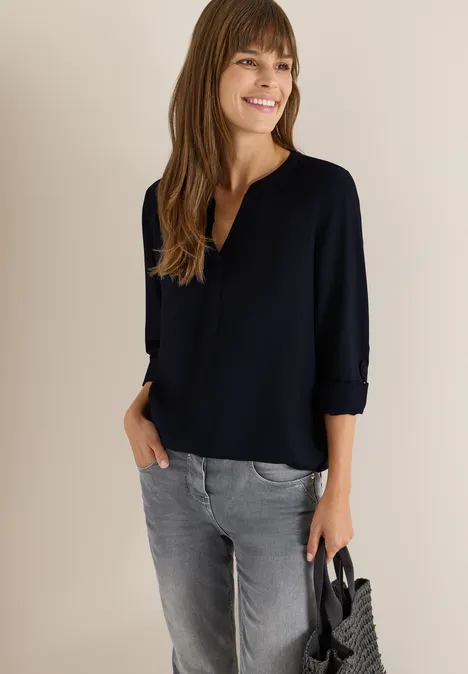 Blouse in effen kleur urban dark blue
