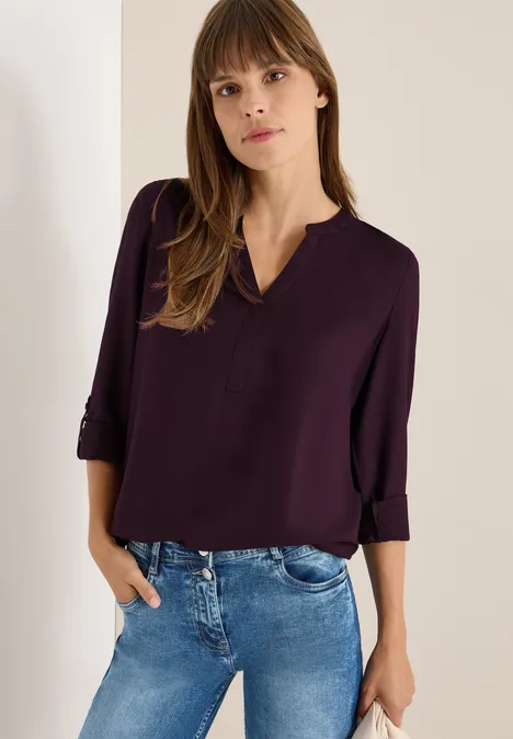 Bluse in Unifarbe eggplant red