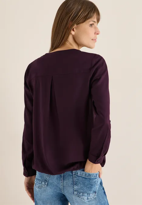 Bluse in Unifarbe eggplant red