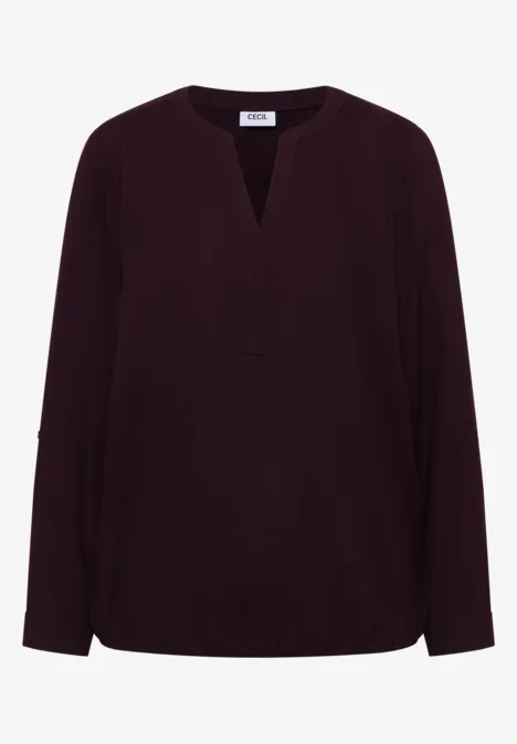 Bluse in Unifarbe eggplant red