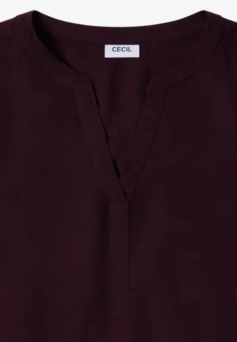 Bluse in Unifarbe eggplant red