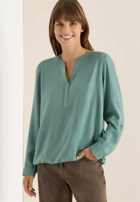 Blouse in effen kleur jewel green
