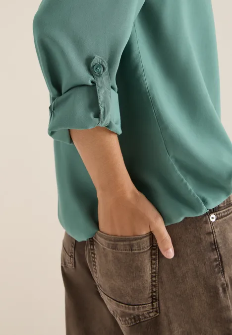 Blouse in effen kleur jewel green