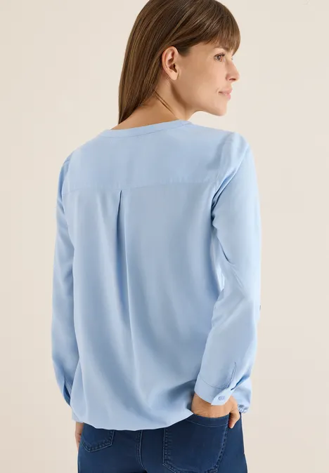 Bluse in Unifarbe mountain blue