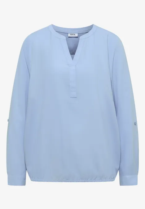 Bluse in Unifarbe mountain blue
