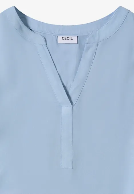 Bluse in Unifarbe mountain blue