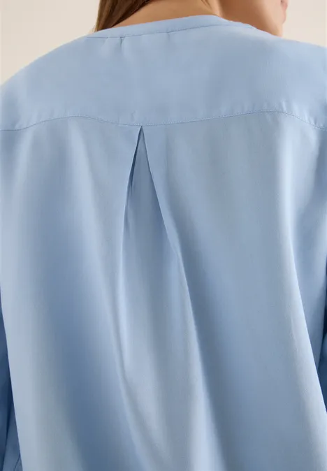 Bluse in Unifarbe mountain blue