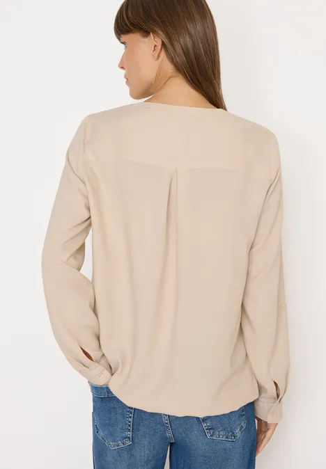 Blouse in effen kleur oat milk beige