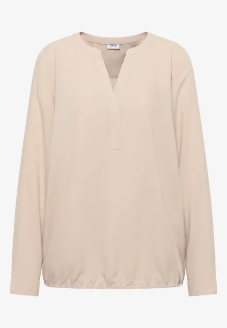 Blouse in effen kleur oat milk beige