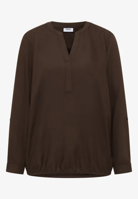 Blouse in effen kleur chocolate mousse