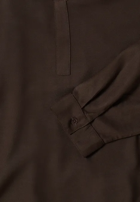 Blouse in effen kleur chocolate mousse