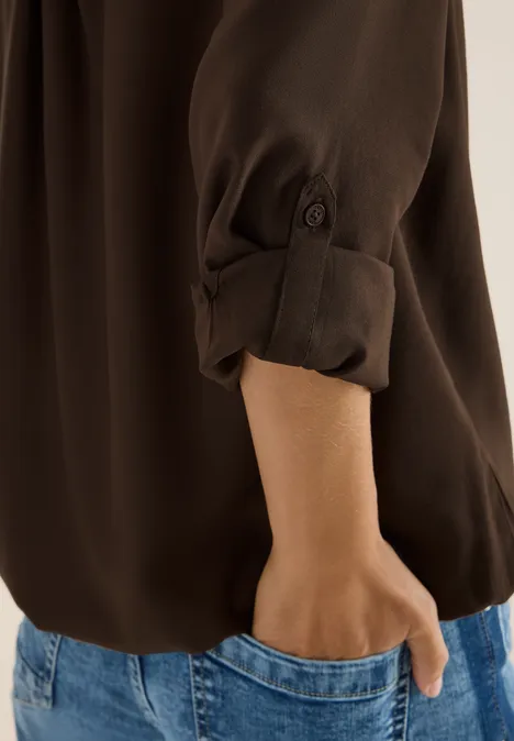Blouse in effen kleur chocolate mousse