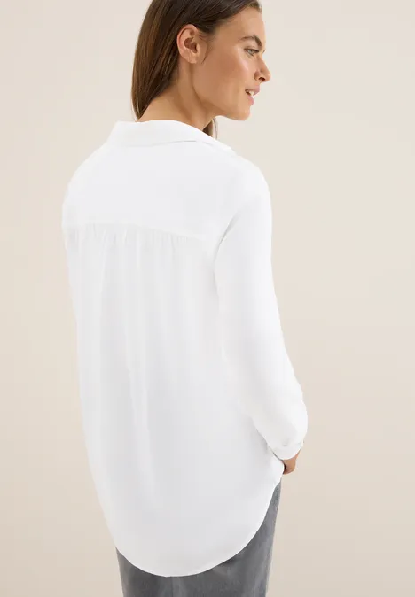 Hemdbluse in Unifarbe White
