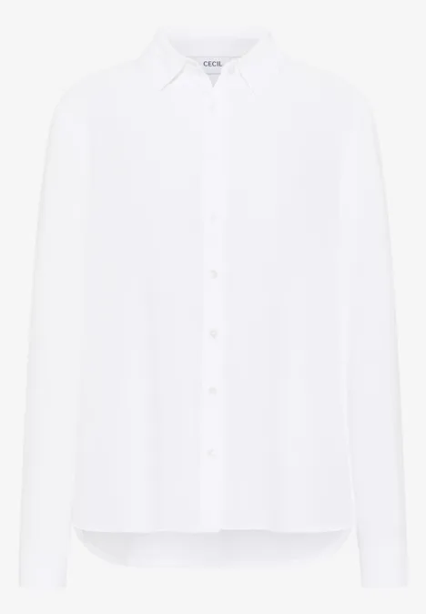 Hemdbluse in Unifarbe White