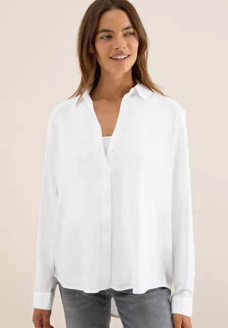Hemdbluse in Unifarbe White