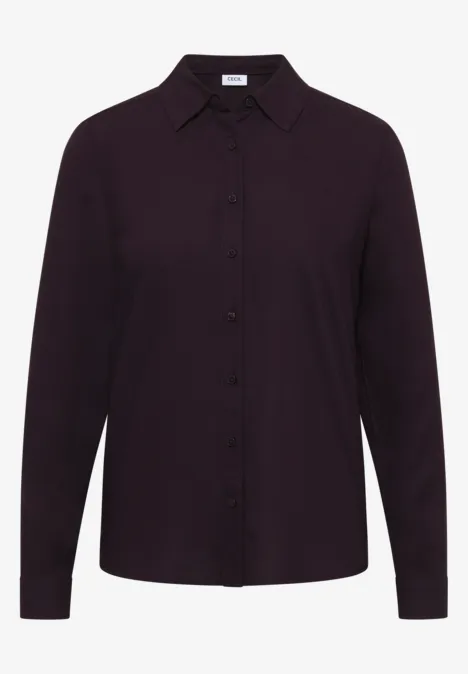 Hemdbluse in Unifarbe eggplant red
