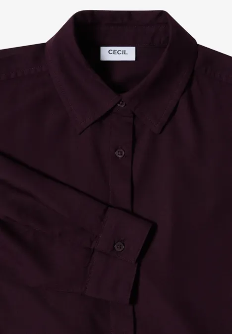 Hemdbluse in Unifarbe eggplant red
