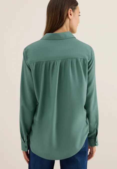 Hemdbluse in Unifarbe jewel green