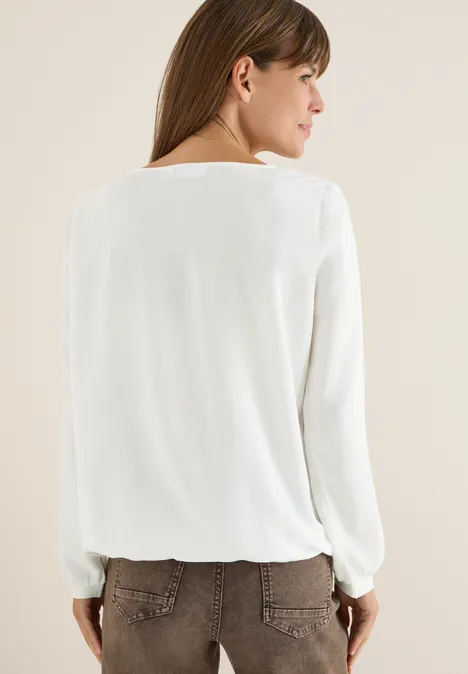 Blouse in effen kleur vanilla white