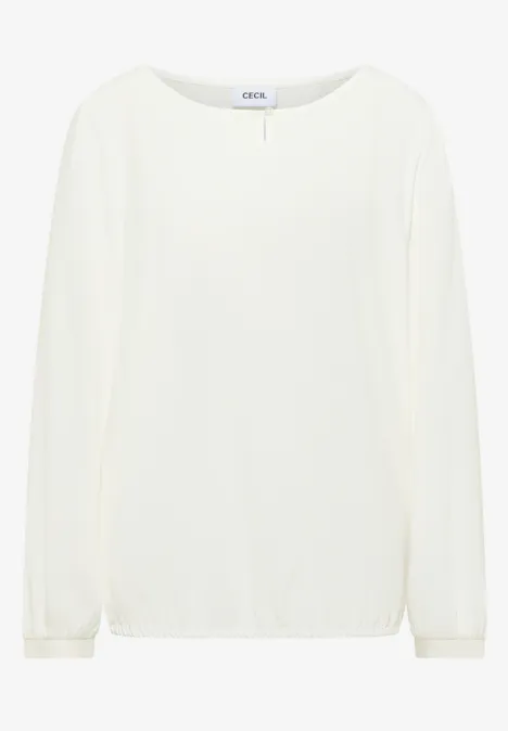 Blouse in effen kleur vanilla white