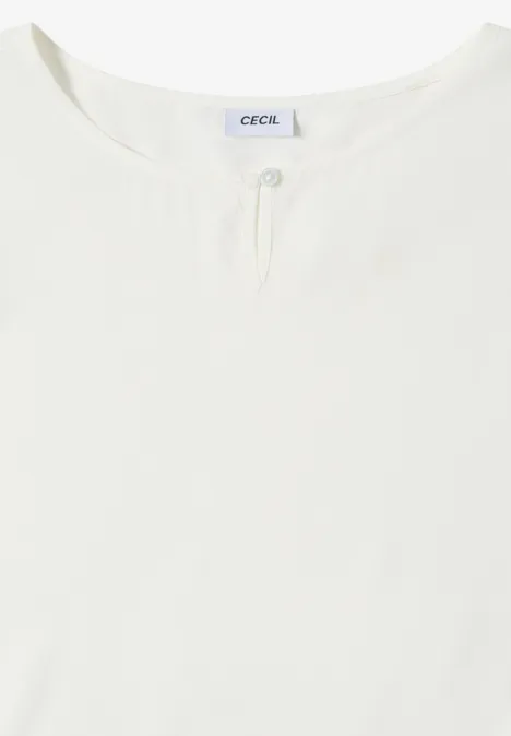Blouse in effen kleur vanilla white