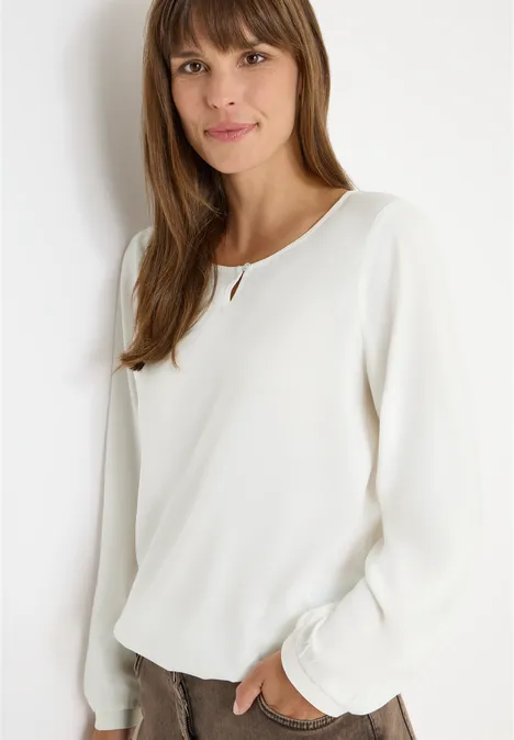Blouse in effen kleur vanilla white