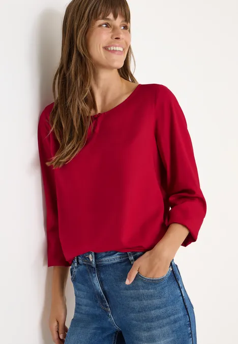 Blouse in effen kleur beaujolais red