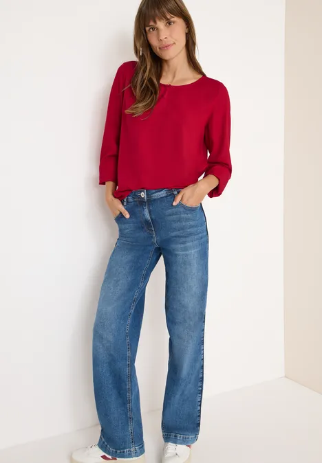 Blouse in effen kleur beaujolais red