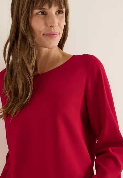 Blouse in effen kleur beaujolais red